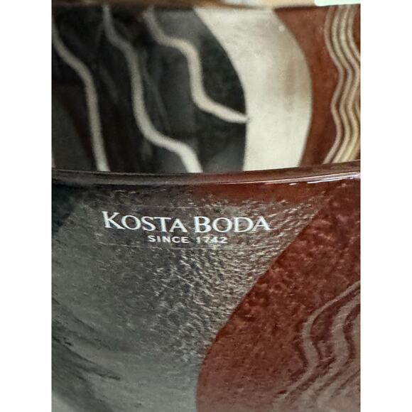 Posts Boda Sweden Tonga Hand Painted Art Glass Bowl - Picture 9 of 10